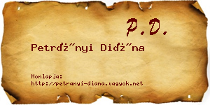 Petrányi Diána névjegykártya